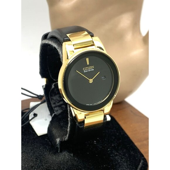 Citizen Women's Watch Eco-Drive Axiom GA1052-04E Gold Tone Case Black Dial 30mm - Picture 13 of 14